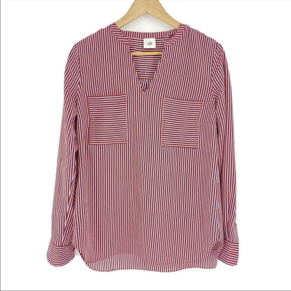 ❗️CABI Franklin Long Sleeve Top Red Patriot Stripe Style #5335 Small